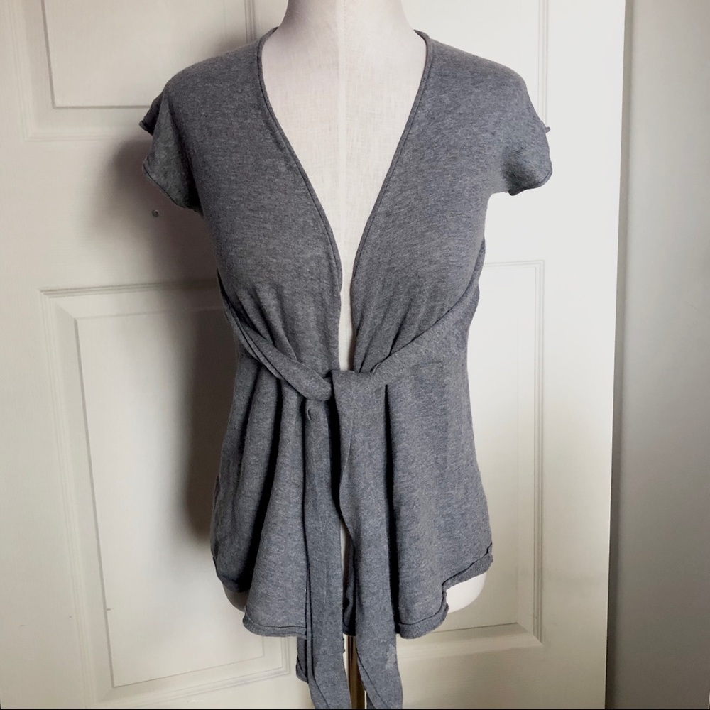 Anthropologie Moth Short Sleeve Cardigan with Tie